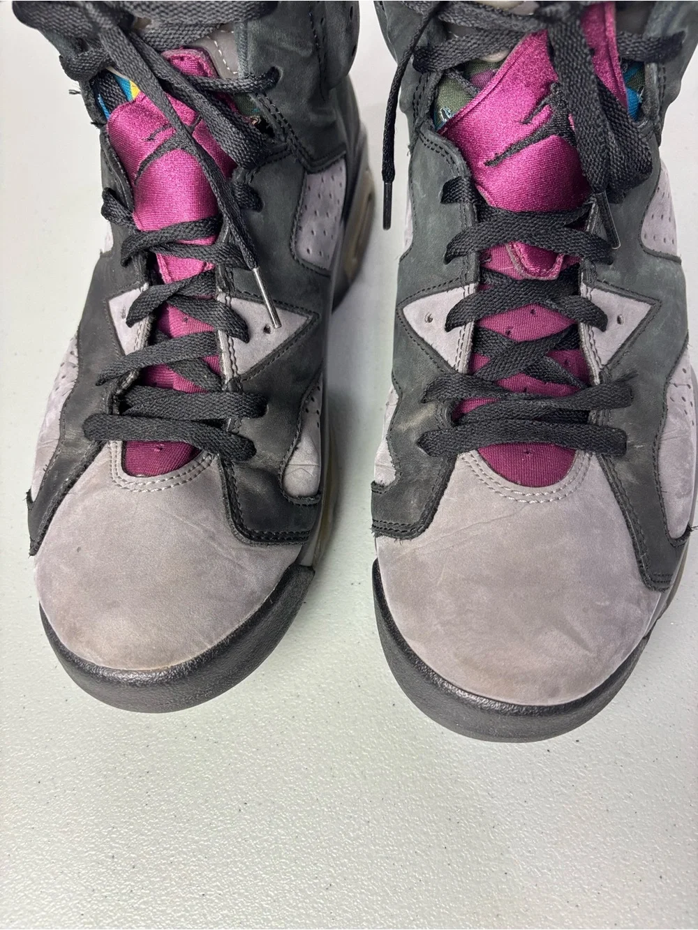 Jordan 6 Retro Bordeaux Men's Athletic Basketball Sneakers 11 Black Gray